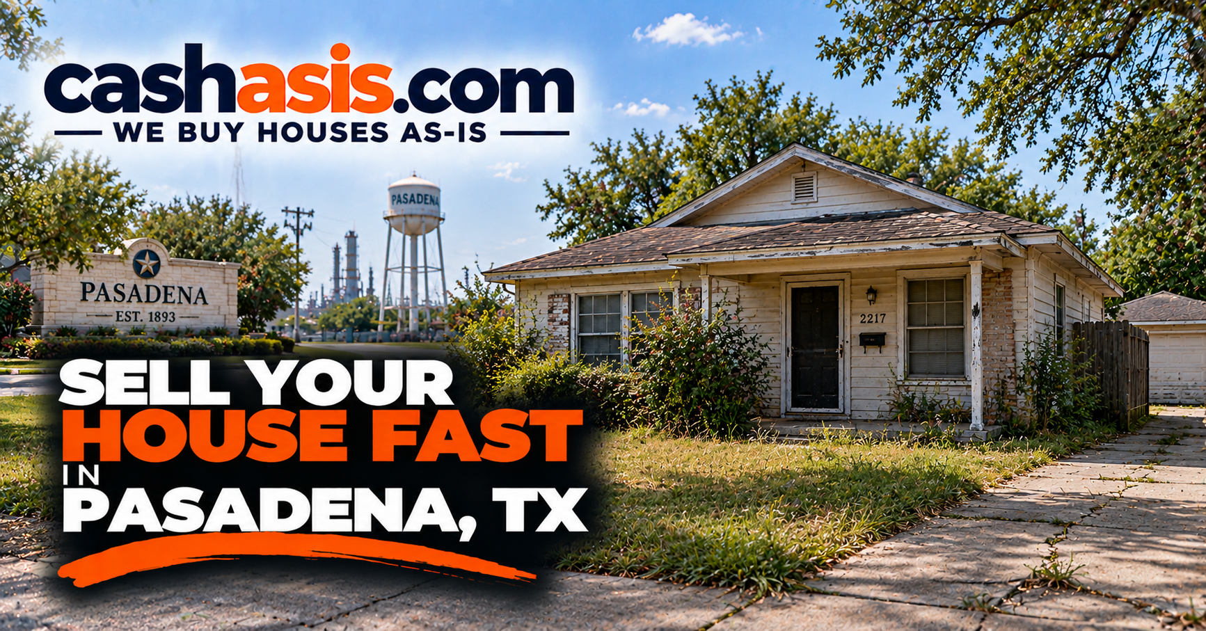 Sell your house fast in Pasadena, Texas with CashAsIs